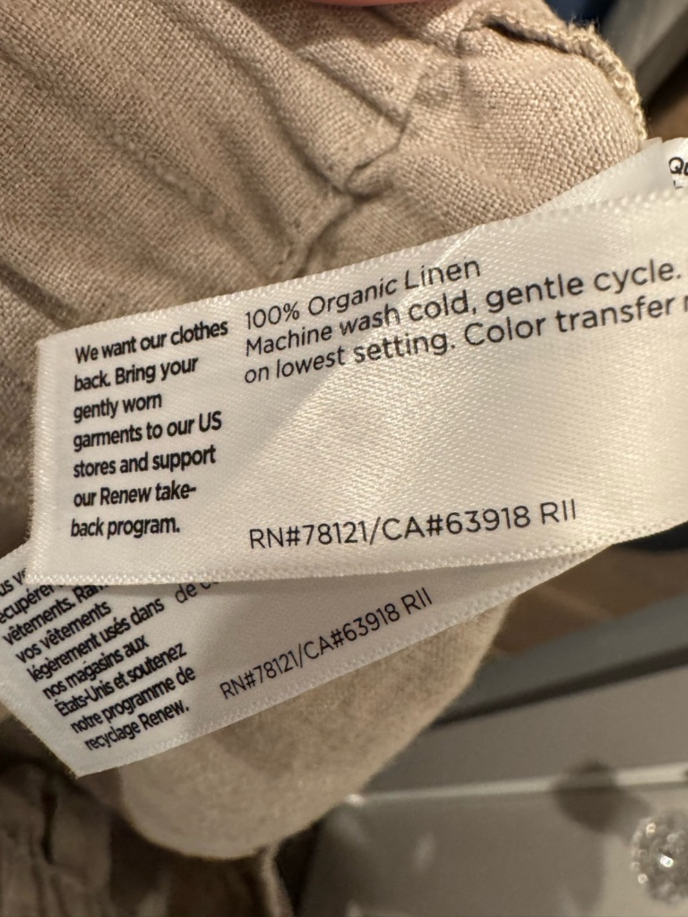 Eileen Fisher Organic Linen Pull On Tapered Pants PETITE Medium Natural Summer - Picture 13 of 14